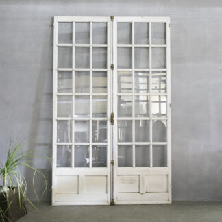 フランス アンティークダブルドア（ガラス＆クレモン錠付）