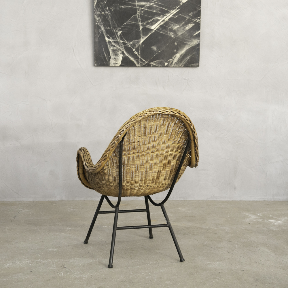 アンティーク ラタンラウンジチェア - 画像 (4)