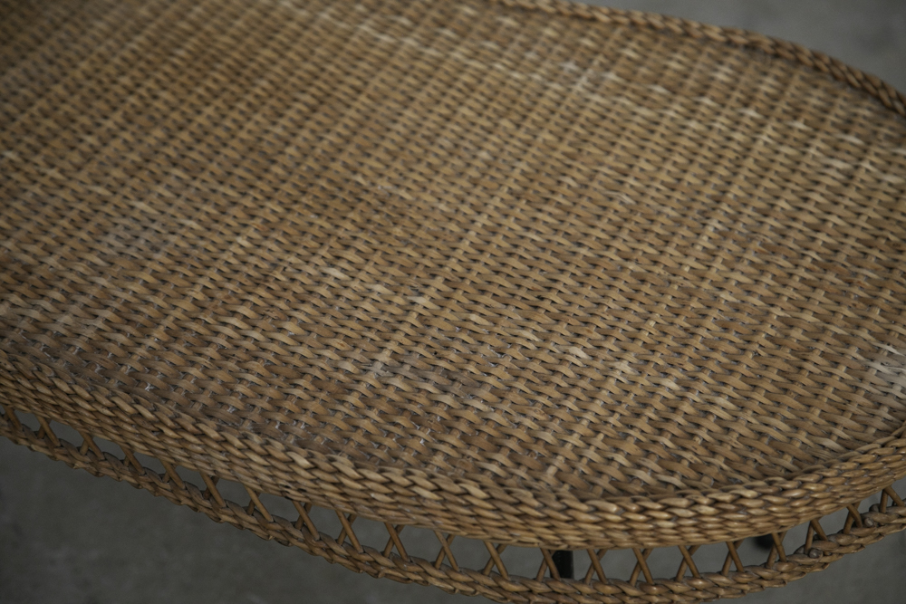 フランスアンティークラタンローテーブル - 画像 (5)