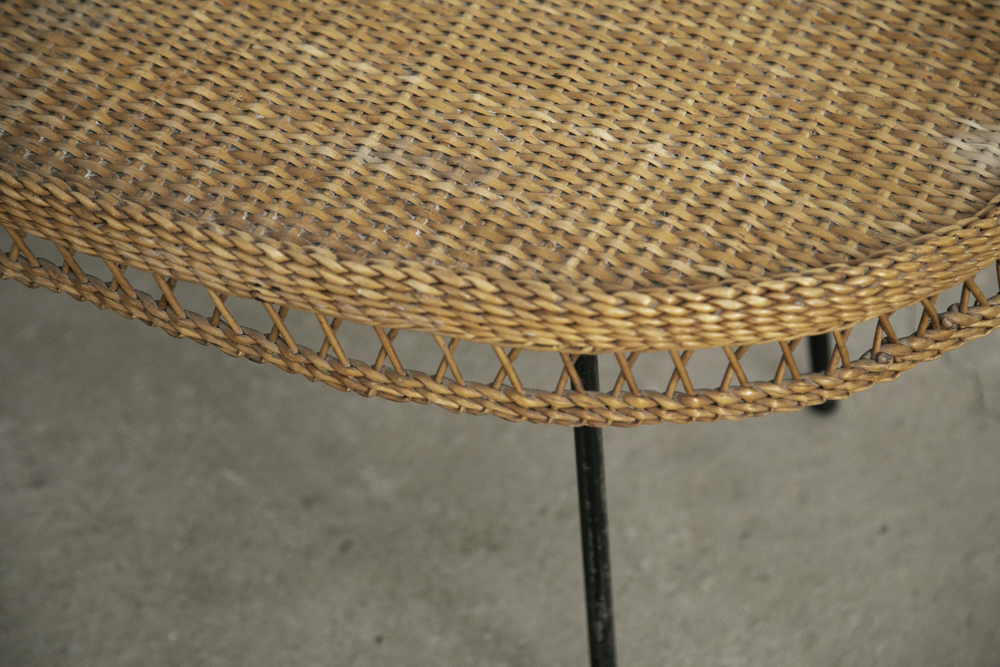 フランスアンティークラタンローテーブル - 画像 (6)