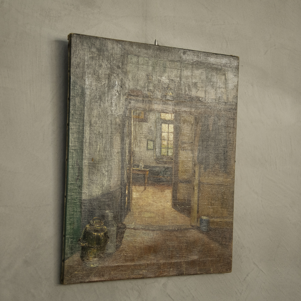 フランスアンティークオイルペインティング - 画像 (3)